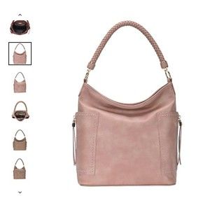 Miztigue Vegan Leather Handbag Shoulder Bag Grace Hobo Mauve Lilac Purse